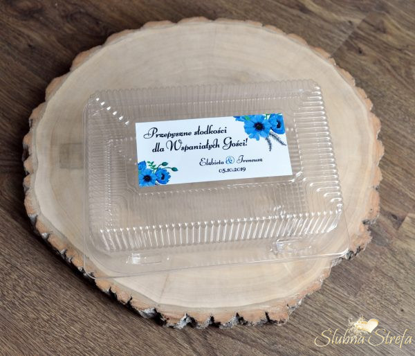 Pudełko na ciasto 20,6×14,7cm „niebieskie anemony”