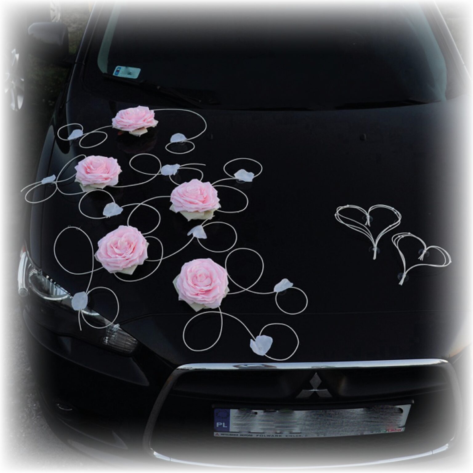 Dekoracja na samochód „rubella” różne kolory Ślubna Strefa