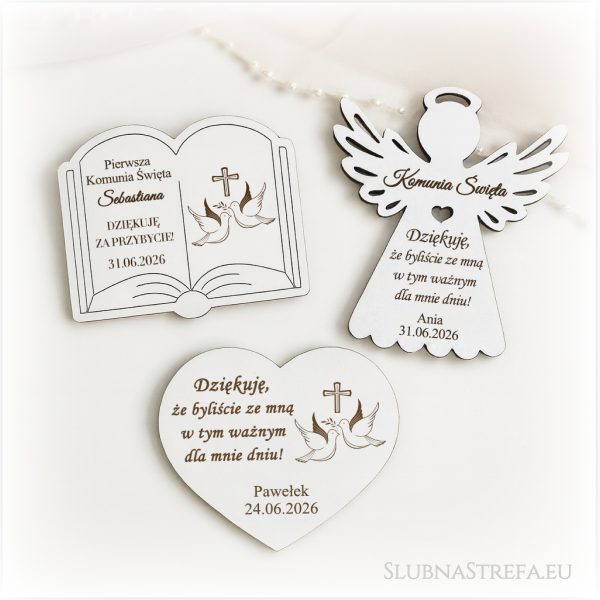 Magnes biały komunia trzy wzory do wyboru