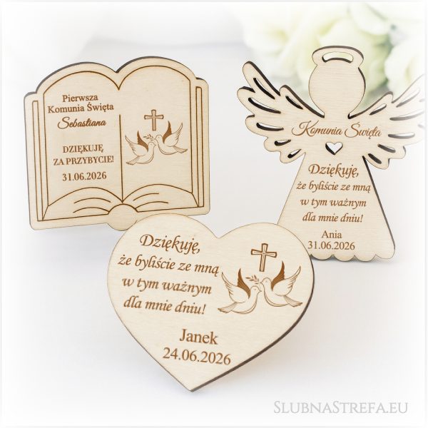Magnes drewniany komunia trzy wzory do wyboru